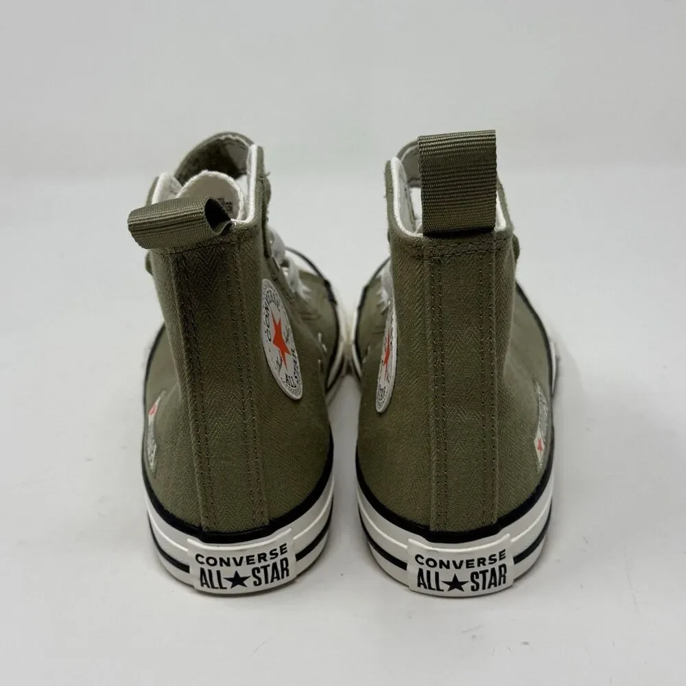 Converse Chuck Taylor All Star High Shoes Kids Size 1 Olive Green Easy On